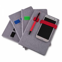 Caderno Com Porta Caneta e Celular 